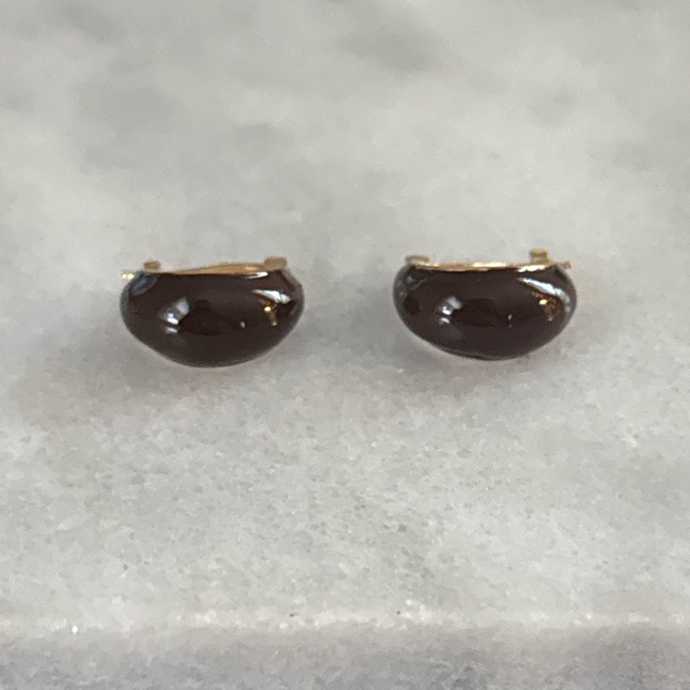 Vintage Style Chocolate Thick Gold Hoop Earrings 

Brand New - Picture 5 of 5